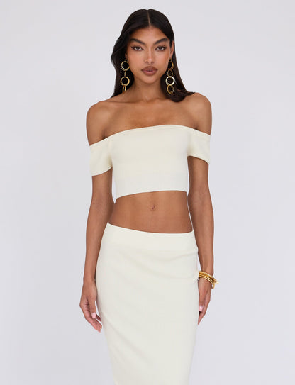 LEDGER TOP - WHITE : CREAM