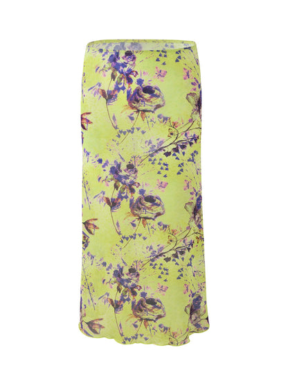 KELLAN SKIRT - GREEN : BY POPPY FLORAL