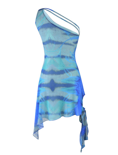 TENLEY DRESS - MULTI : ABSTRACT TIE DYE