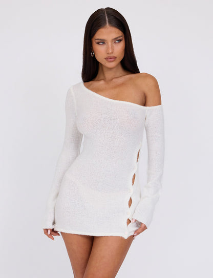 RYKER DRESS - WHITE : CREAM