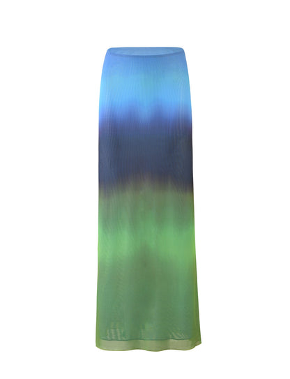 NOELY SKIRT - MULTI : OMBRE : GRADIENT STRIPE