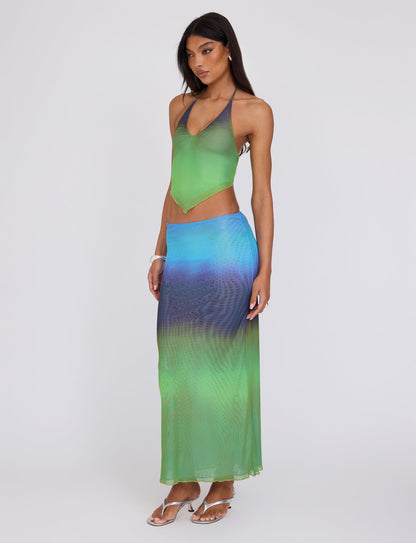 NOELY SKIRT - MULTI : OMBRE : GRADIENT STRIPE