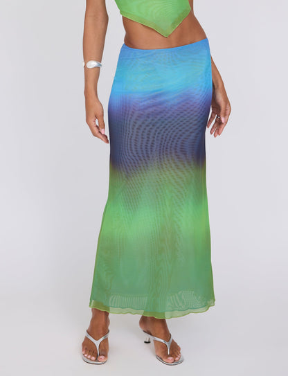 NOELY SKIRT - MULTI : OMBRE : GRADIENT STRIPE
