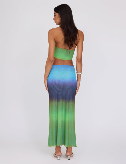 NOELY SKIRT - MULTI : OMBRE : GRADIENT STRIPE