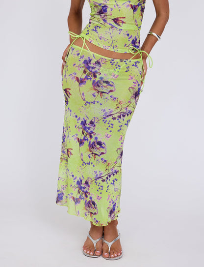 KELLAN SKIRT - GREEN : BY POPPY FLORAL