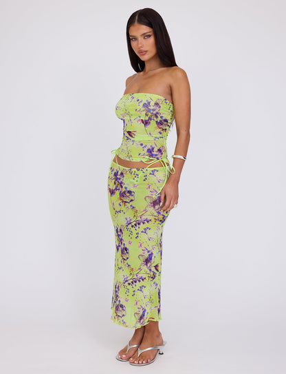 KELLAN SKIRT - GREEN : BY POPPY FLORAL