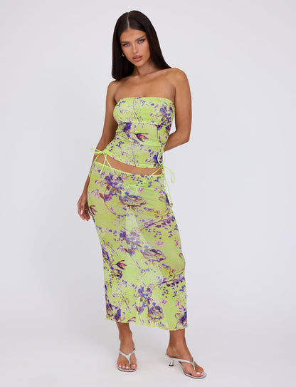 KELLAN TOP - GREEN : BY POPPY FLORAL