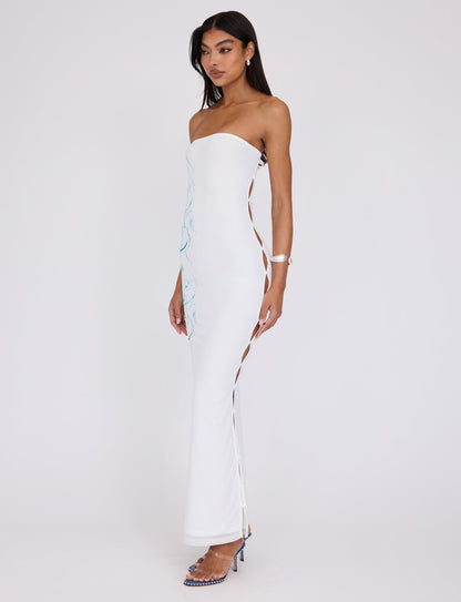ROMINA MESH DRESS - WHITE