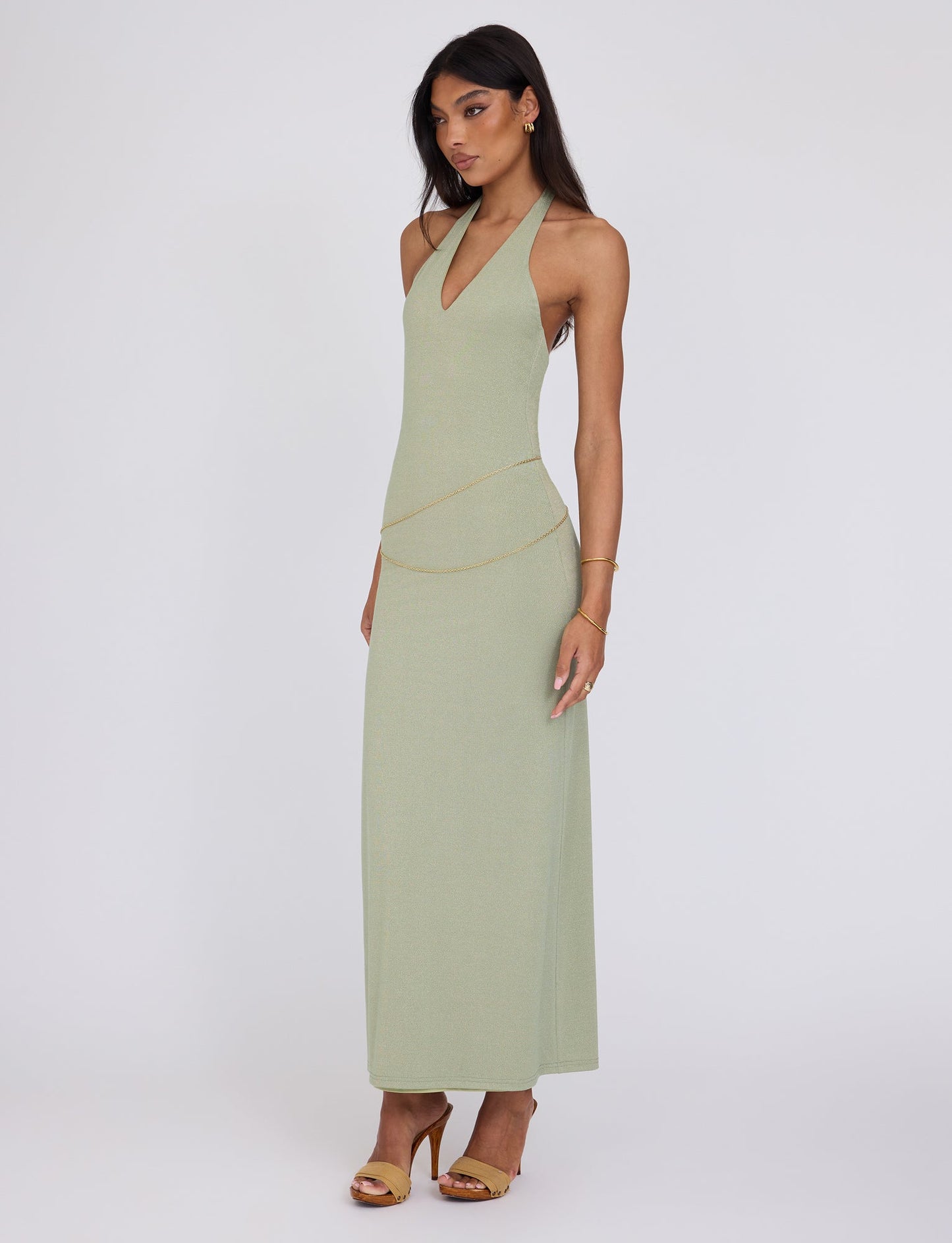 OPELI MAXI DRESS - GREEN SPARKLE