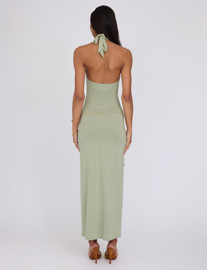 OPELI MAXI DRESS - GREEN SPARKLE