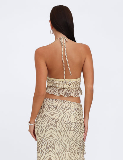 RUMER TOP - YELLOW : ZEBRA