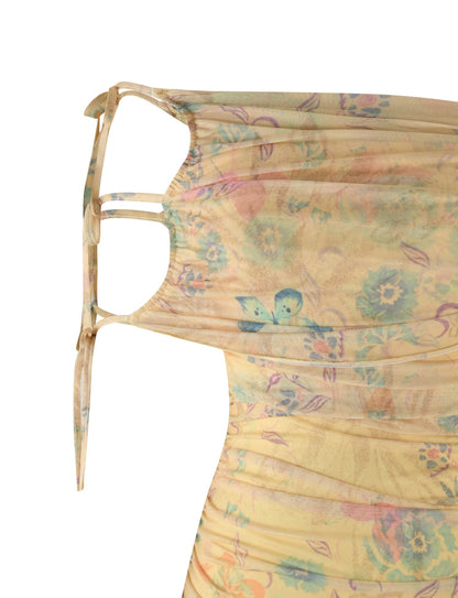 KERR DRESS - YELLOW : DELICATE FLORAL