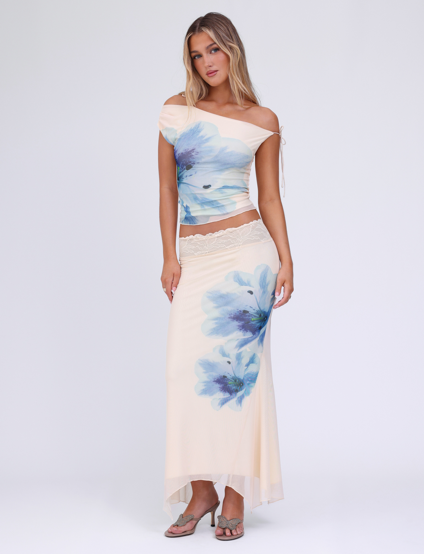 LILLIAN TOP - WHITE : CREAM : FLORAL
