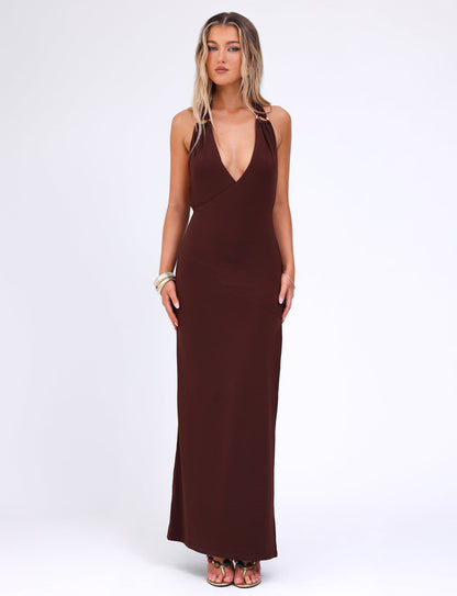 MYLES DRESS - BROWN : CHOCOLATE