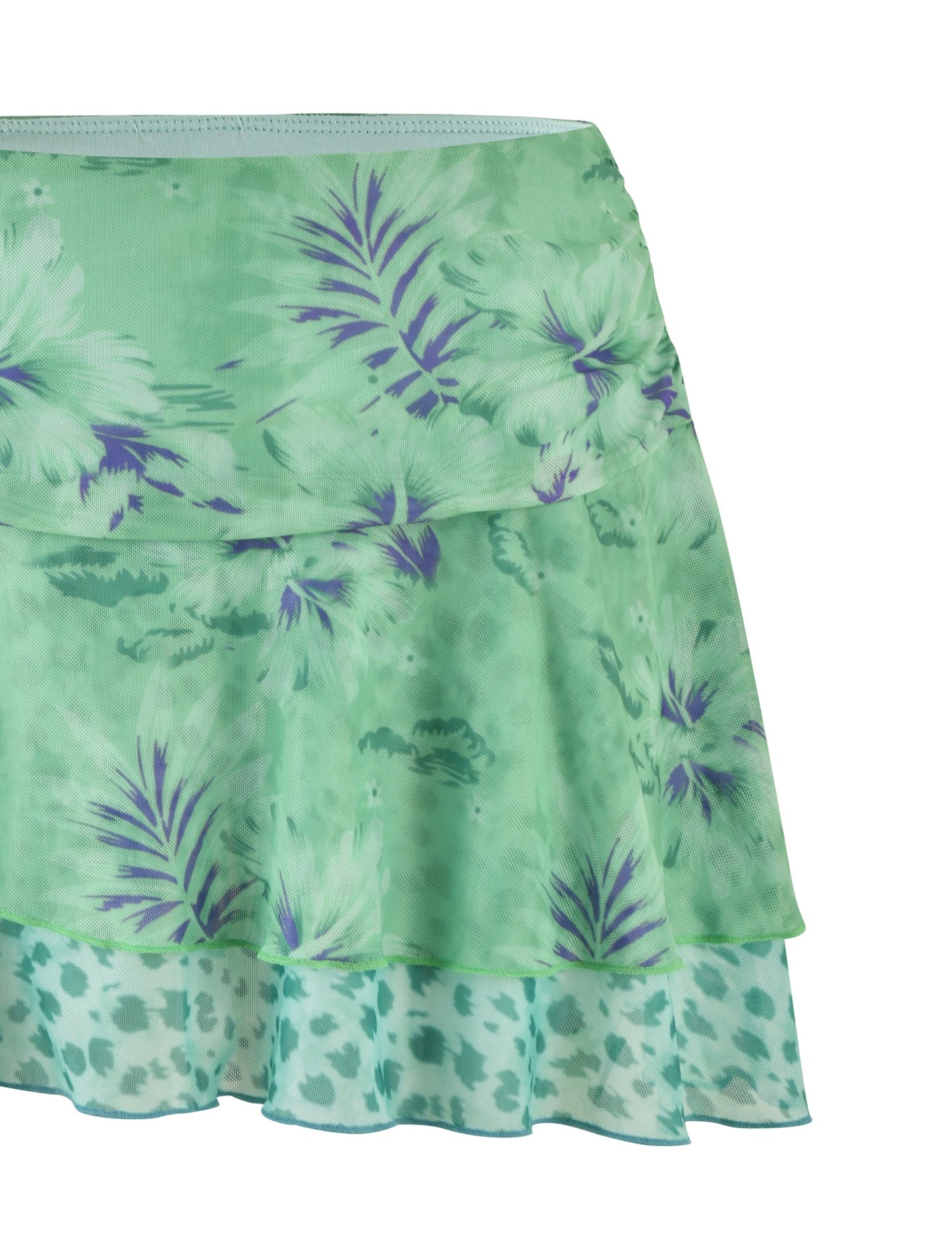 SAIGE SKIRT - GREEN : FLORAL : ANIMAL