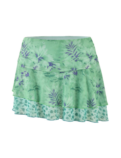 SAIGE SKIRT - GREEN : FLORAL : ANIMAL