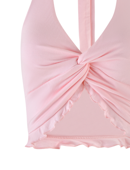 KATYA HALTER TOP - PALE PINK