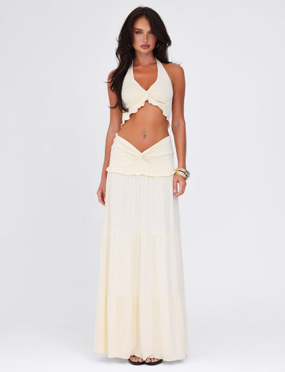 KATYA HALTER TOP - WHITE : CREAM