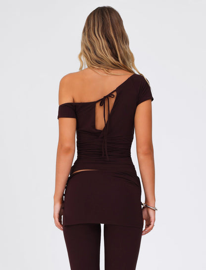 LEILANI TOP - BROWN : CHOCOLATE