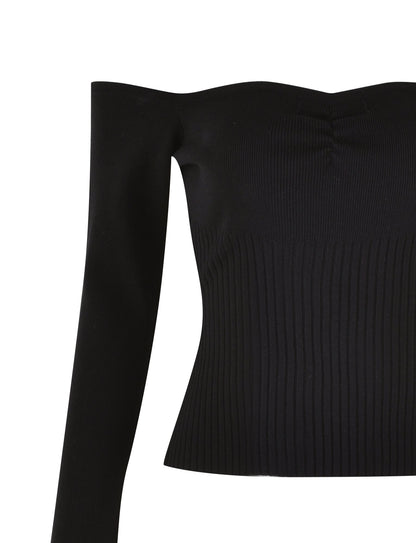 LILYANNA LONG SLEEVE TOP - BLACK