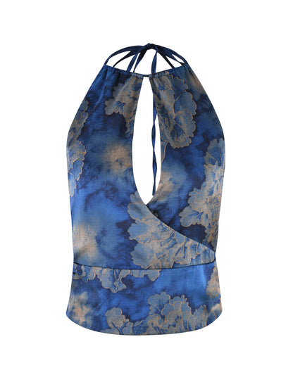 MONROE TOP - BLUE : FLORAL