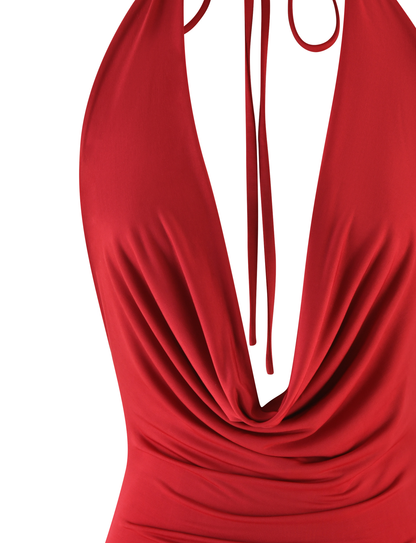 KEIRA MINI DRESS - RED : DARK RED