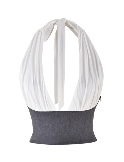 LOTUS TOP - CREAM : GREY