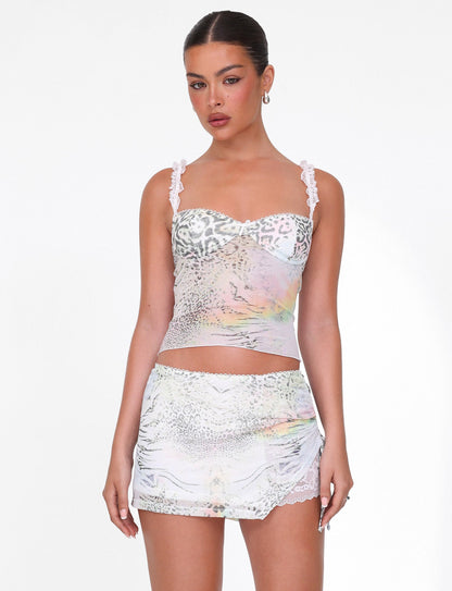 JOSEPHINE TOP - WHITE : ANIMAL : ANIMAL PRINT