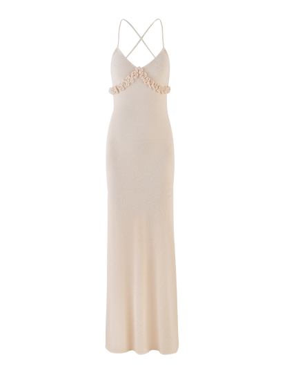 LAVELLE MAXI DRESS - WHITE : CREAM : CREAM