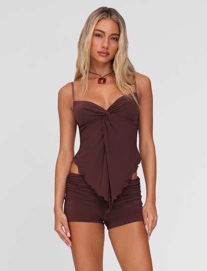 JOVIENNE SHORT - BROWN : CHOCOLATE