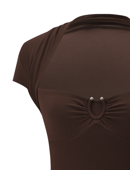 LUNARA TOP - CHOCOLATE