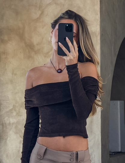 KORRA TOP - CHOCOLATE ROSE