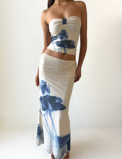 JANIS TOP - INDIGO FLORAL
