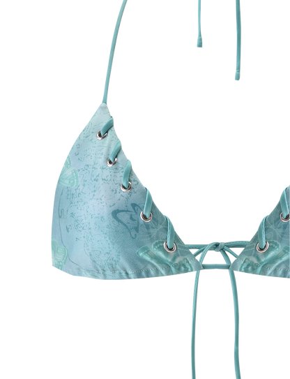 ROBYN BIKINI TOP - BLUE BUTTERFLY PAISLEY