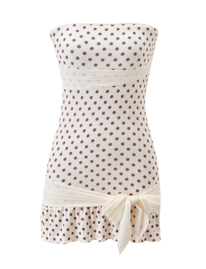 TOVE MINI DRESS - WHITE POLKA DOT