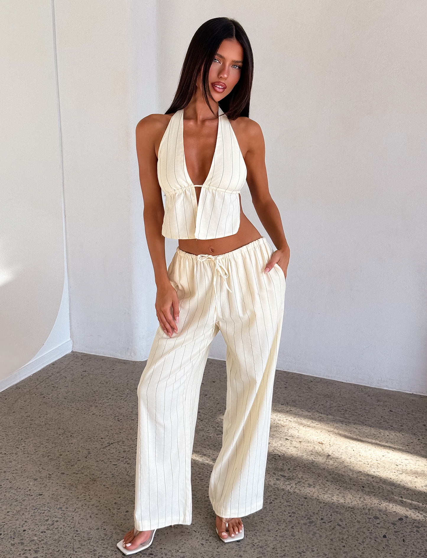 LAINEY TOP - BEIGE STRIPE