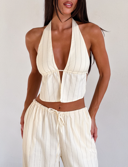 LAINEY TOP - BEIGE STRIPE