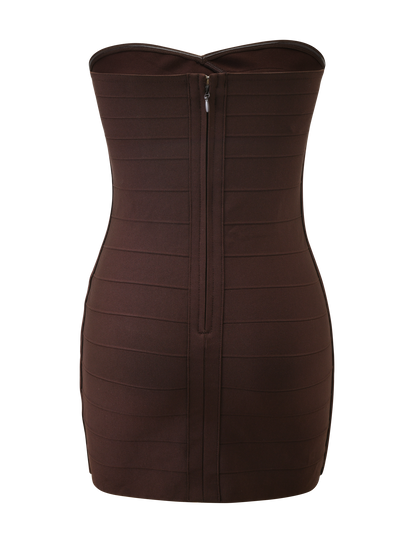NIYA BANDAGE DRESS - CHOCOLATE