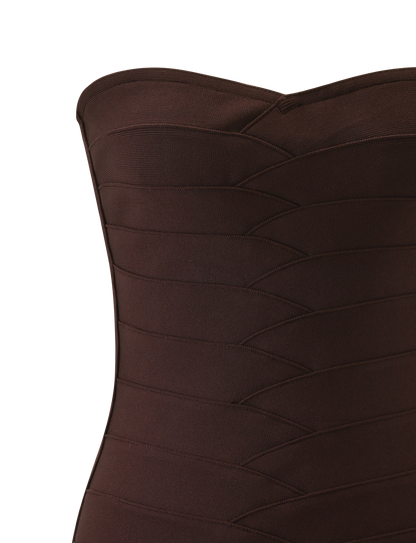 NIYA BANDAGE DRESS - CHOCOLATE