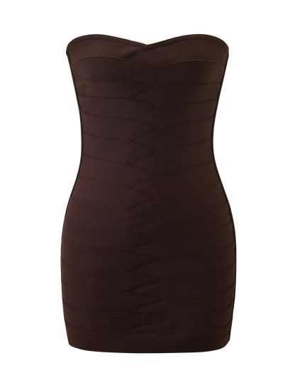 NIYA BANDAGE DRESS - CHOCOLATE