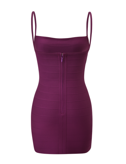 MIDORI MINI BANDAGE DRESS - PLUM