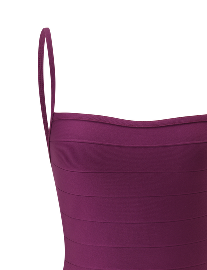 MIDORI MINI BANDAGE DRESS - PLUM