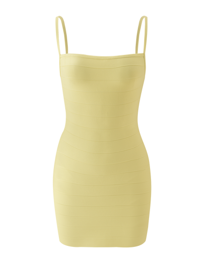 MIDORI MINI BANDAGE DRESS - YELLOW