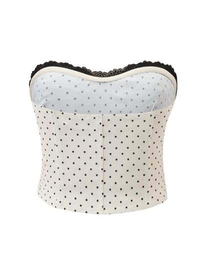KITTIE  LACE CORSET - CREAM DOT