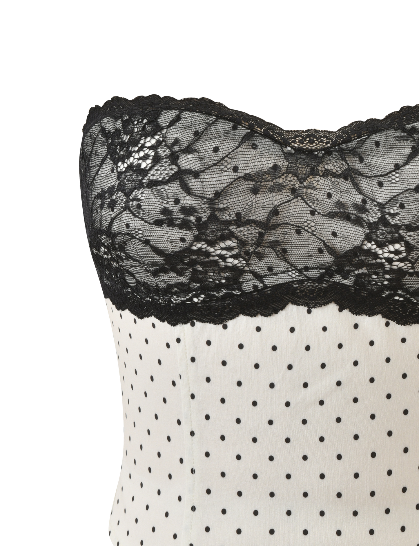 KITTIE  LACE CORSET - CREAM DOT