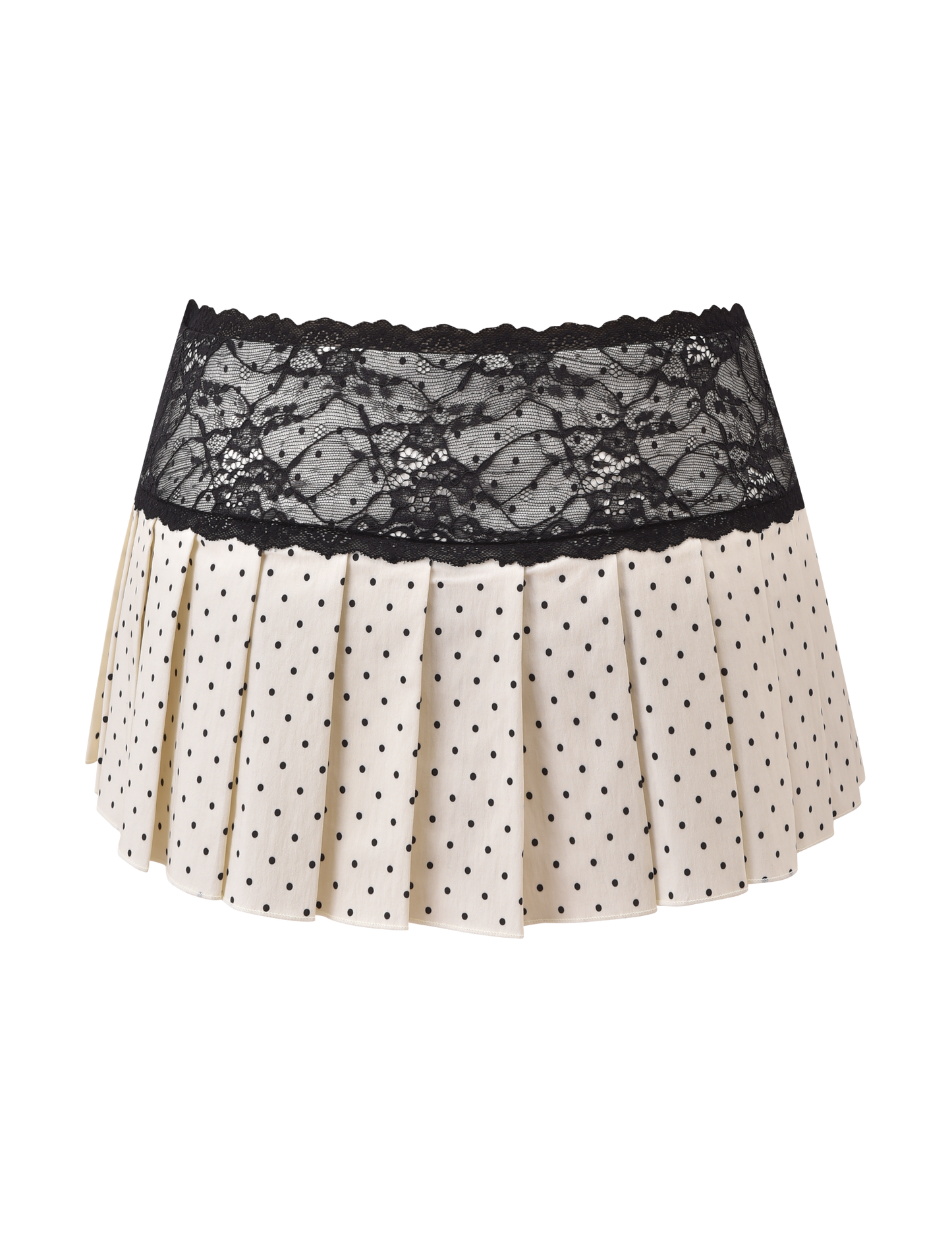 KITTIE LACE SKORT - CREAM DOT