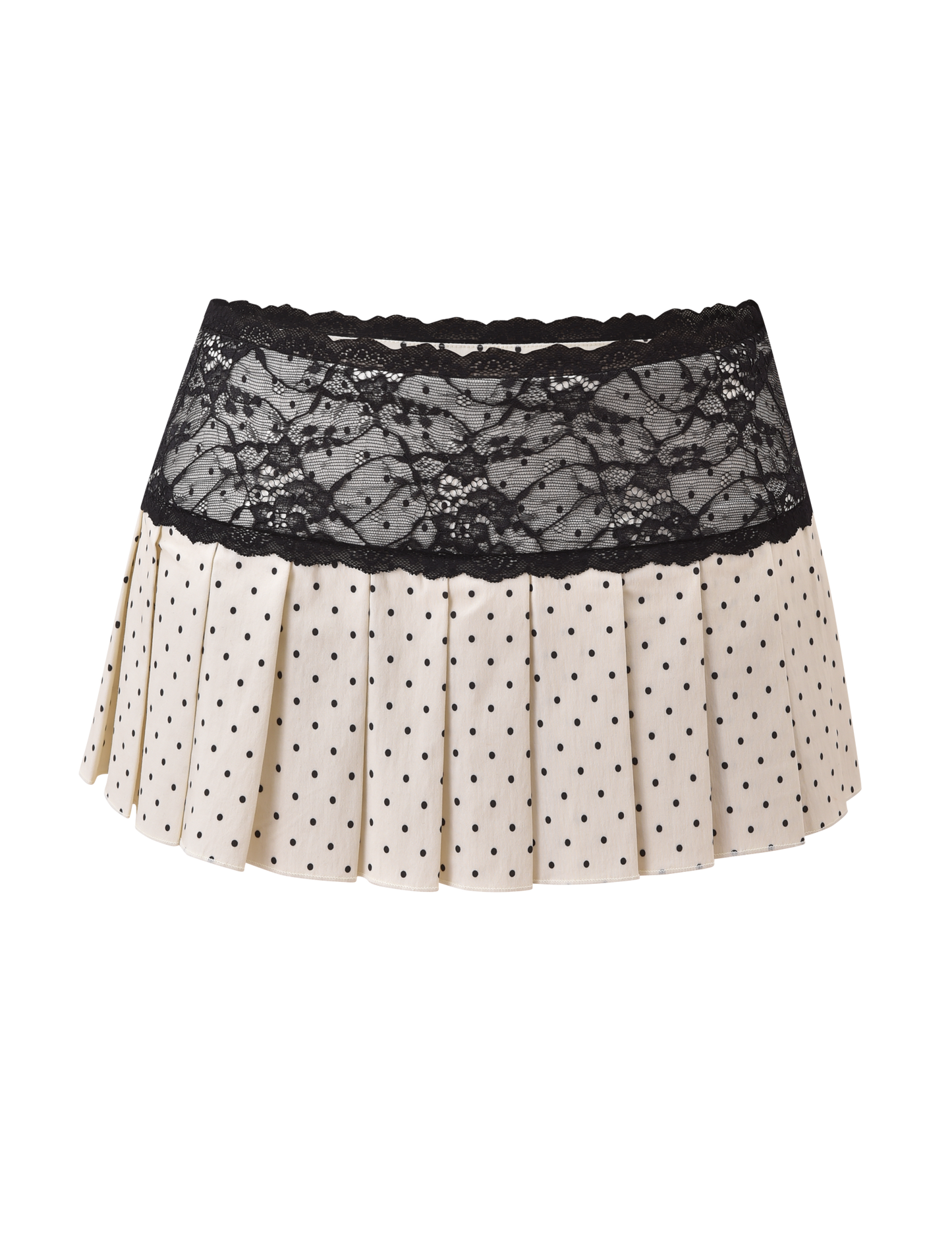 KITTIE LACE SKORT - CREAM DOT