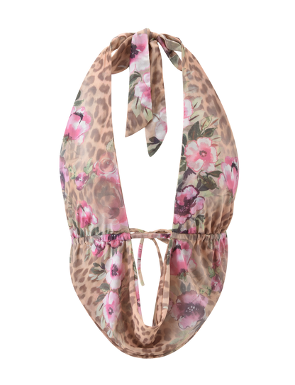 RISA TOP - LEOPARD FLORAL