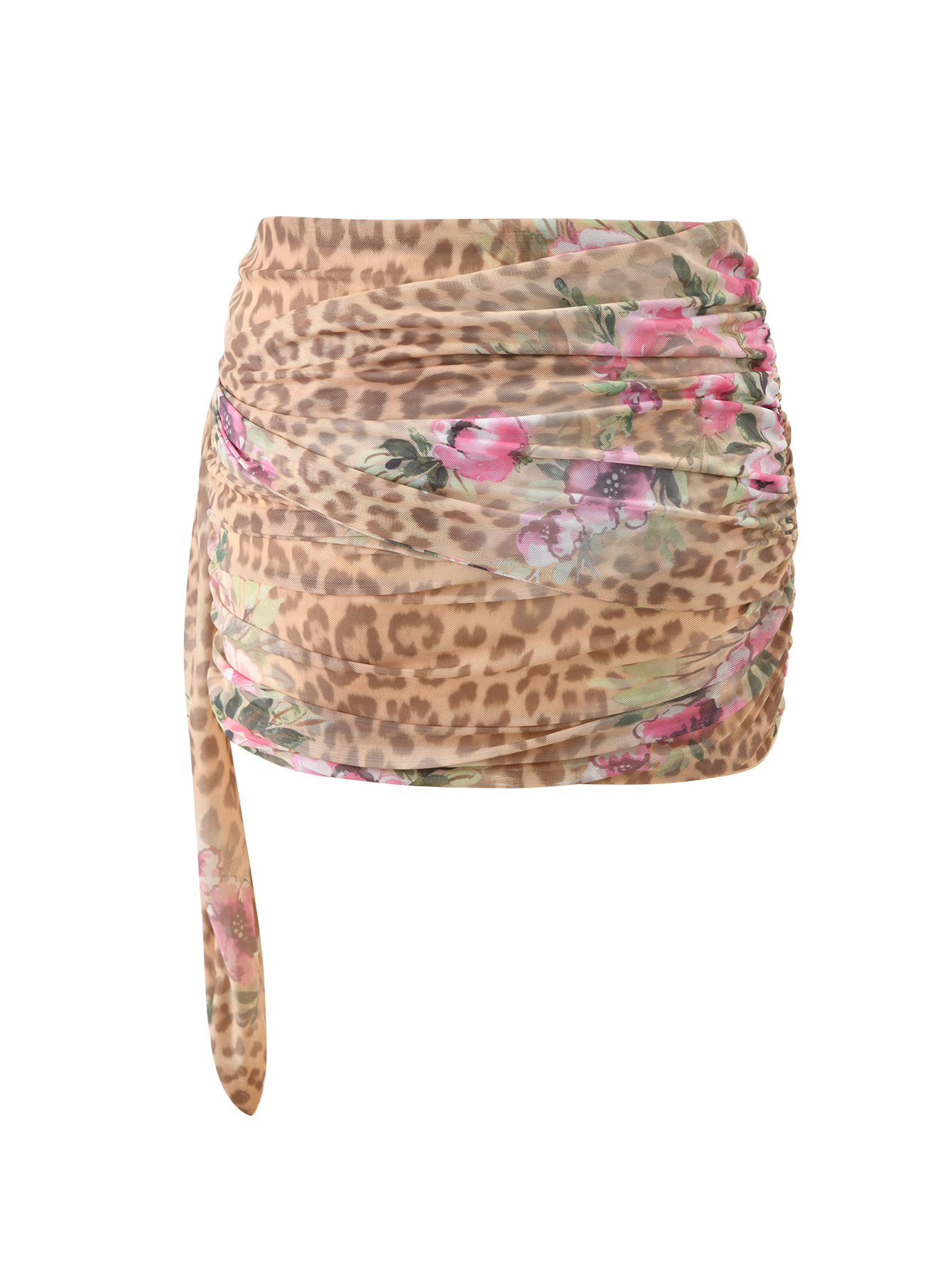 RISA MINI SKIRT - LEOPARD FLORAL