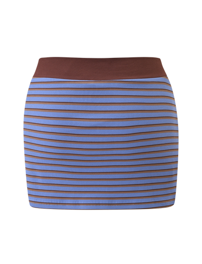 KAYDIN SKORT - BLUE AND BROWN STRIPE